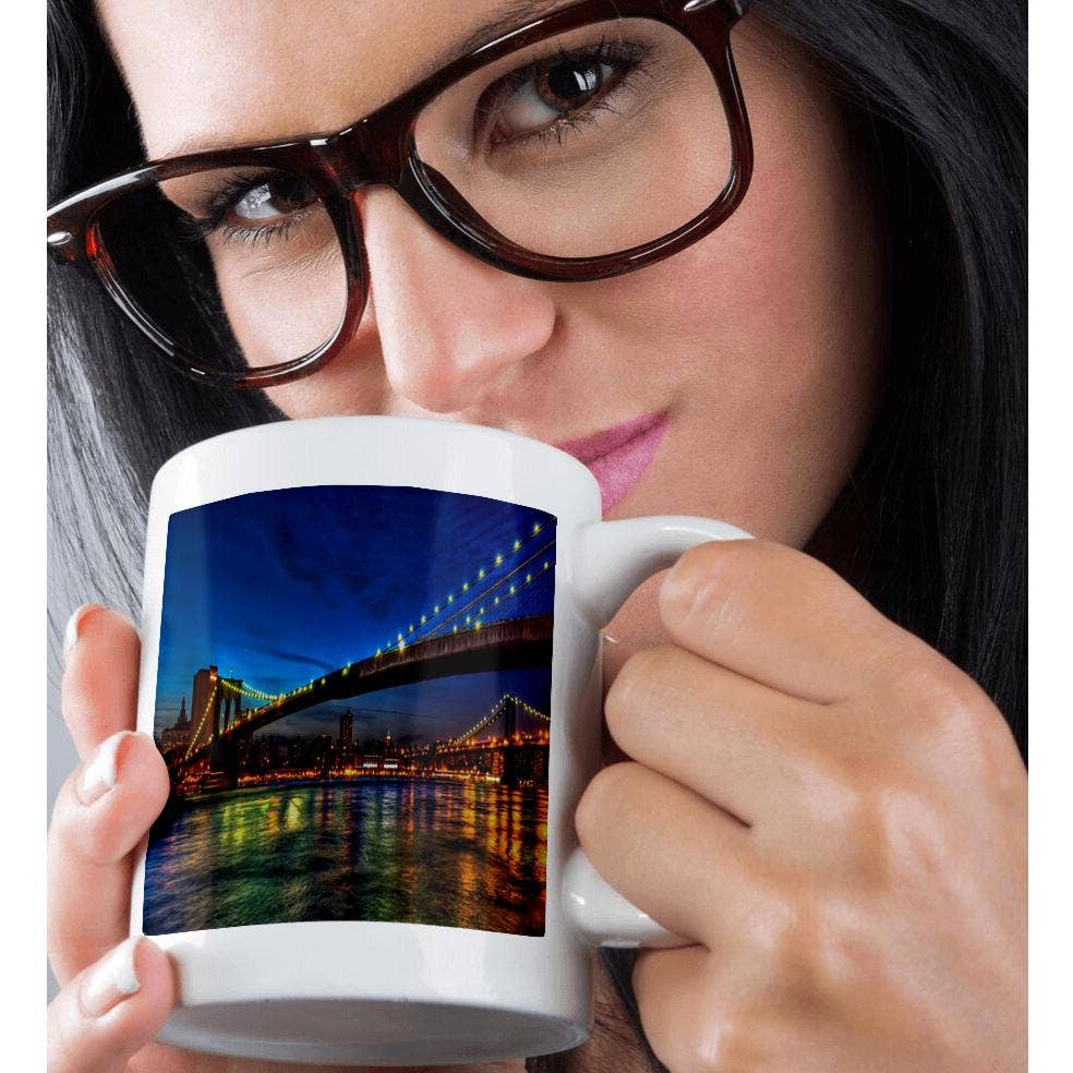 3dRose - Wholesale Coffee Mug - 3dRose, Night time view of Brooklyn Bridge, NYC, Mug9