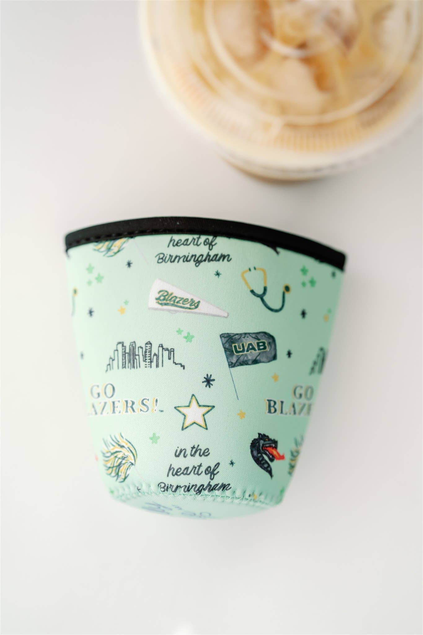 Gracefully Made Art – wholesale Drink huggers & koozies – UAB Coffee Sleeve, Collegiate1