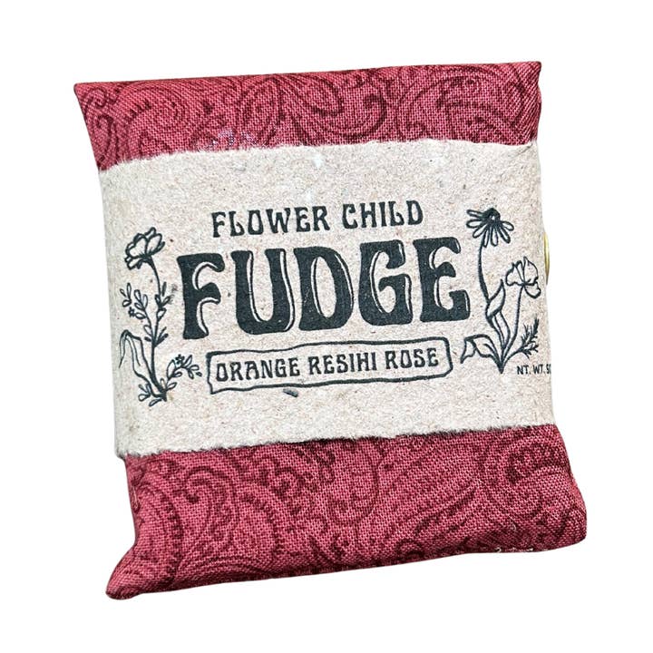 Orange Reishi Rose Fudge for wholesale by Flower Child Fudge