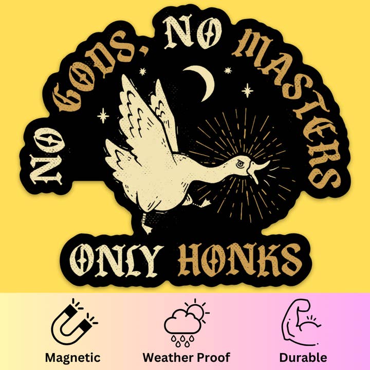 'No Gods, No Masters' Bumper Magnet for wholesale by Wicked Clothes