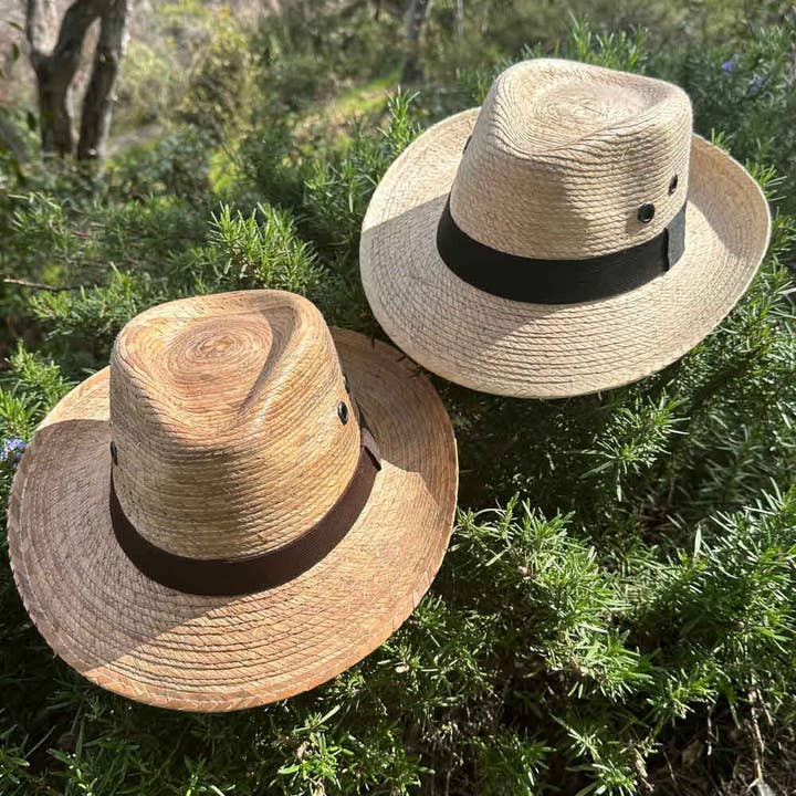 fine palm leaf straw Hand made with black woven band Man and for wholesale by Bella Betty