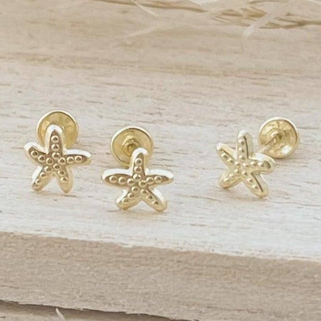 Orecchini Sea Starfish in oro 10 carati per la vendita all'ingrosso da parte di Livaura Jewelry