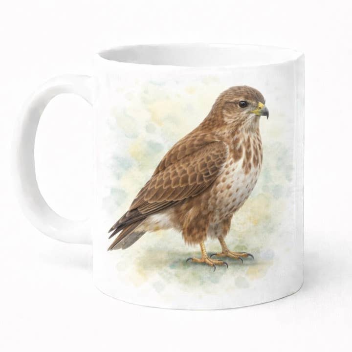 Buzzard Watercolour Ceramic Mug 11 Oz, Dishwasher Safe for wholesale by Brew Crew Gifts