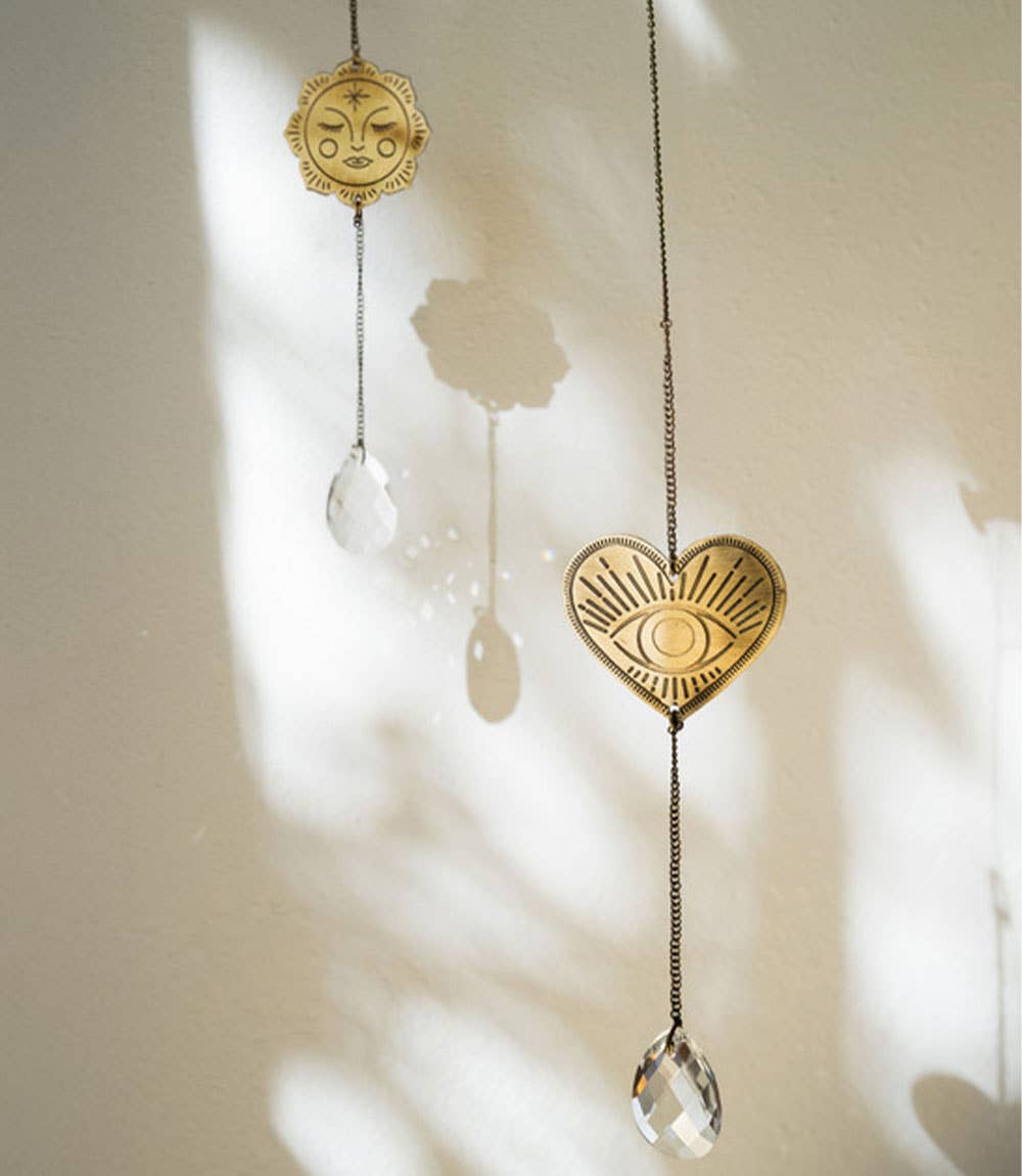 Matr Boomie Fair Trade - Wholesale Suncatcher - Surya Mini Heart Engraved Brass Suncatcher1