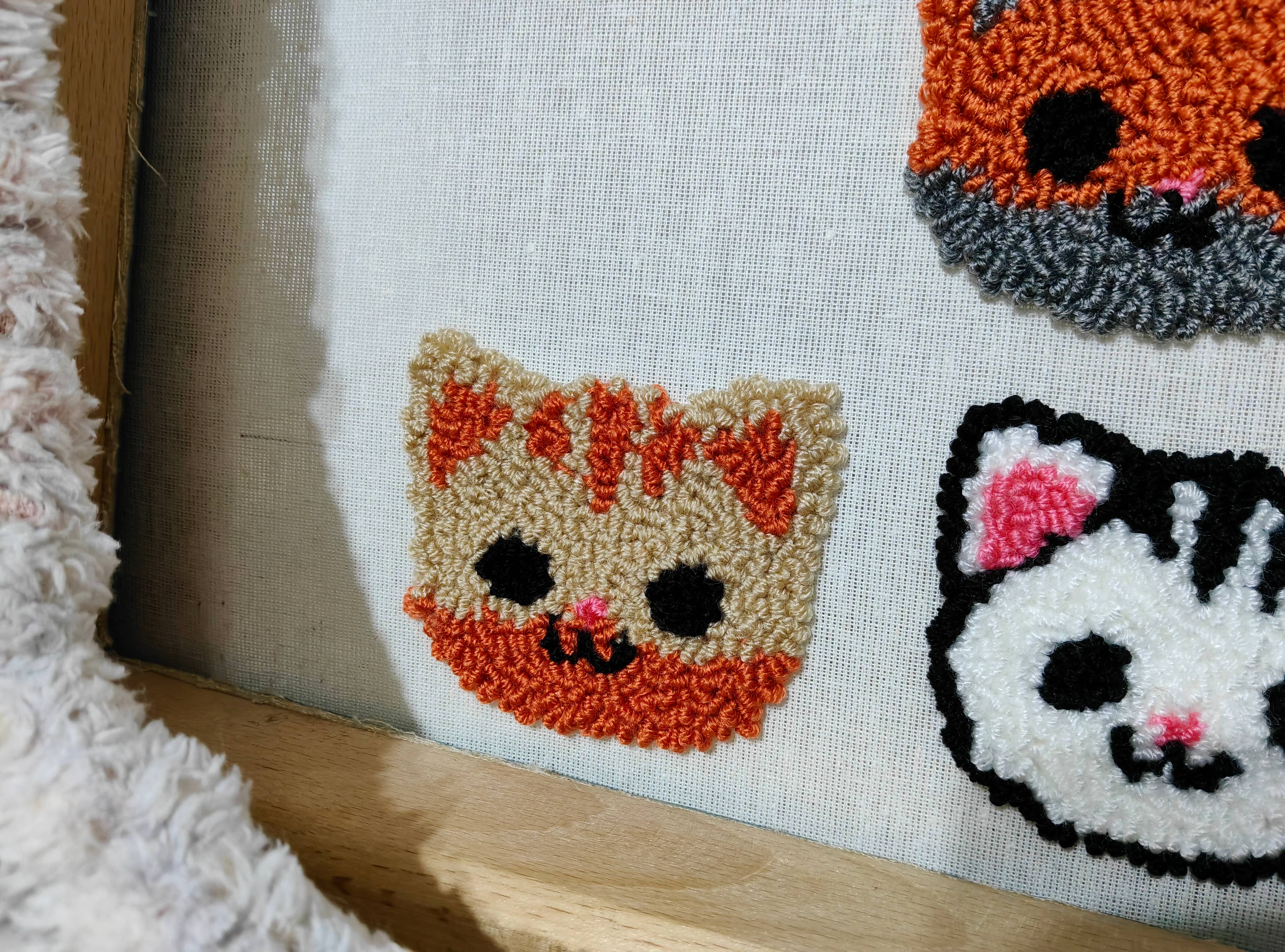 despinacrafting – wholesale Car coaster – women's – Punch Needle Cat Car Coaster0