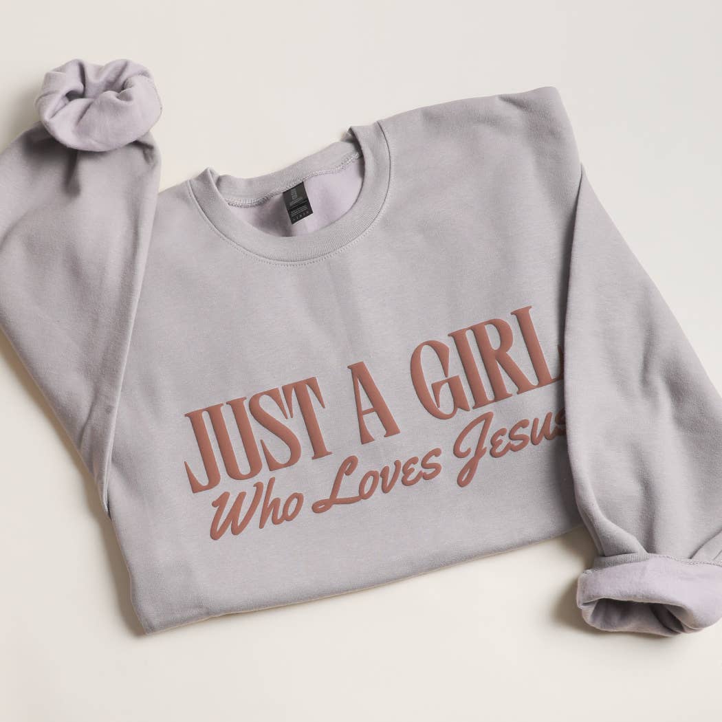 Fashion City - Wholesale Graphic Sweatshirt - Women's - JUST A GIRL WHO LOVES JESUS PUFF MIDWEIGHT Sweatshirt2