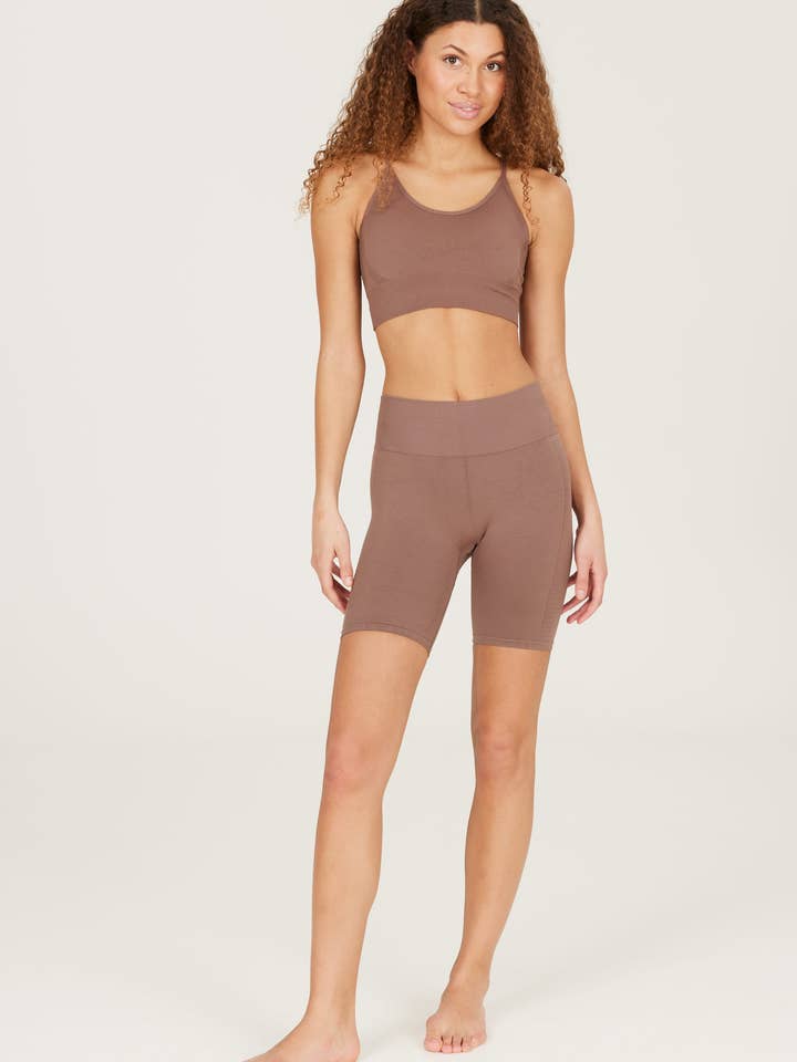 Athlecia Nagar cykelshorts med hög midja, Deap Taupe för wholesale av YUMAN