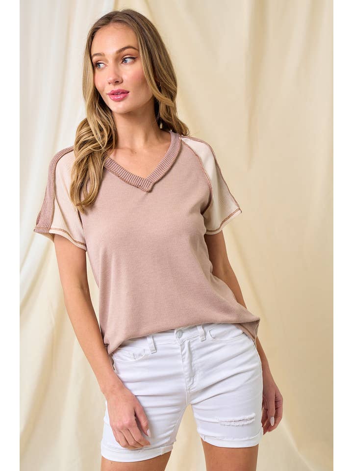 lovely melody - Wholesale Knit Top - Women's - LMT3878-Clarissas Color block top12