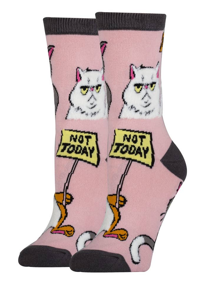 Not Today | Women's Cotton Crew Funny Socks and other Purchase Wholesale not today. Free Returns & Net 60 Terms on Faire trending on Faire.