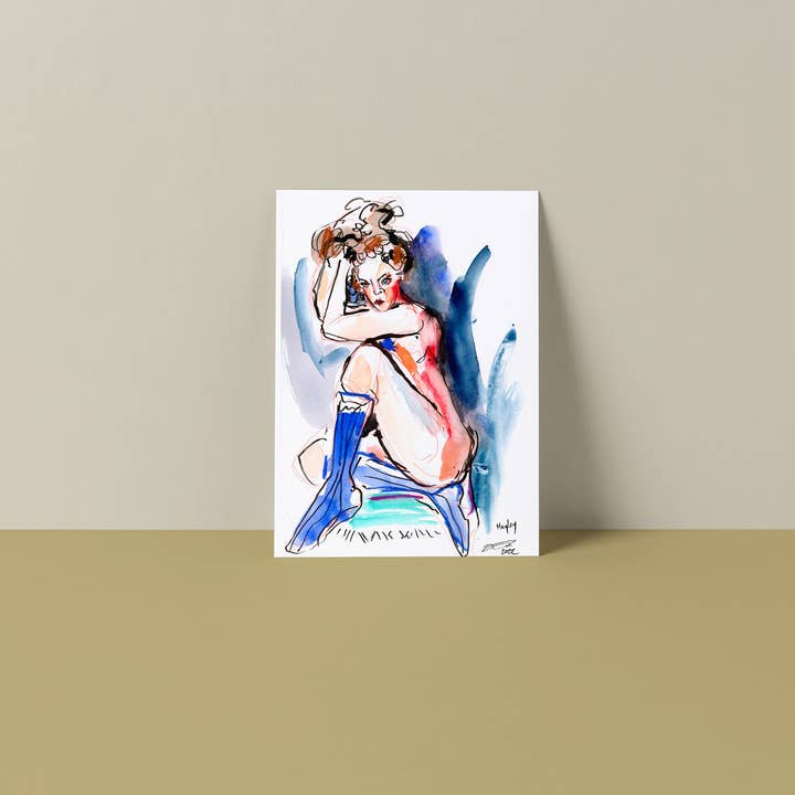 Hayley (blå strumpor) Konsttryck för wholesale av resetreality