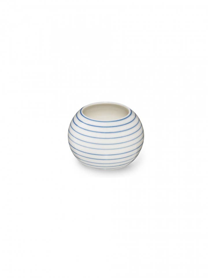 STRIPES SUGAR BOWL NARROW - BLUE for wholesale by Anne Black