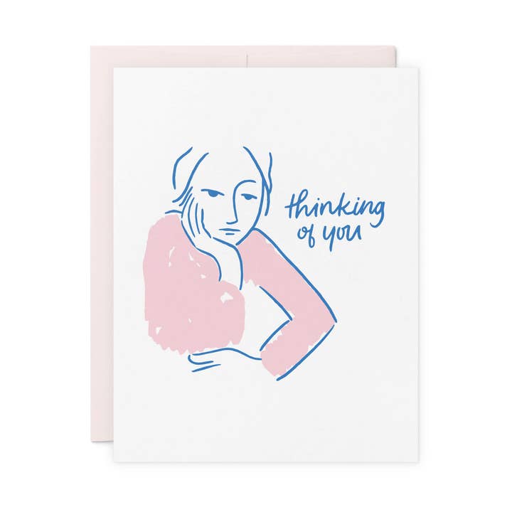 Thinking of You Letterpress Card for wholesale by Friendly Fire Paper