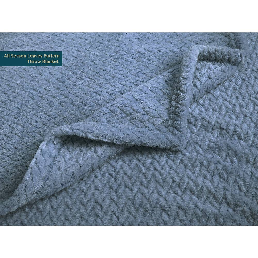 Pavilia – Manta para sofá por atacado – Cobertor de fleece texturizado com estampa de folhas42