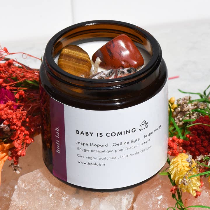 O BEBÉ VEM - Vela Vegan perfumada energy por atacado de holilab.