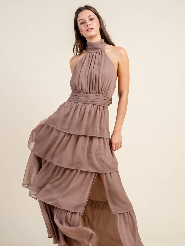 BD13003B / SOFT YORYU CHIFFON MAXIKLEID für den Großhandel von BEIVY & COLLABO