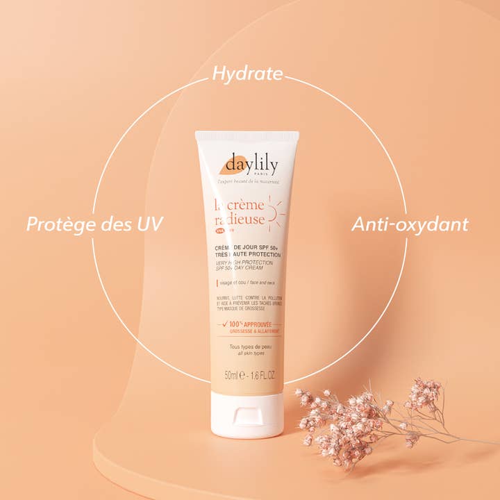 Daylily Paris - Wholesale Sunscreen - La Crème Radieuse - Moisturizing sun cream and SPF 50+