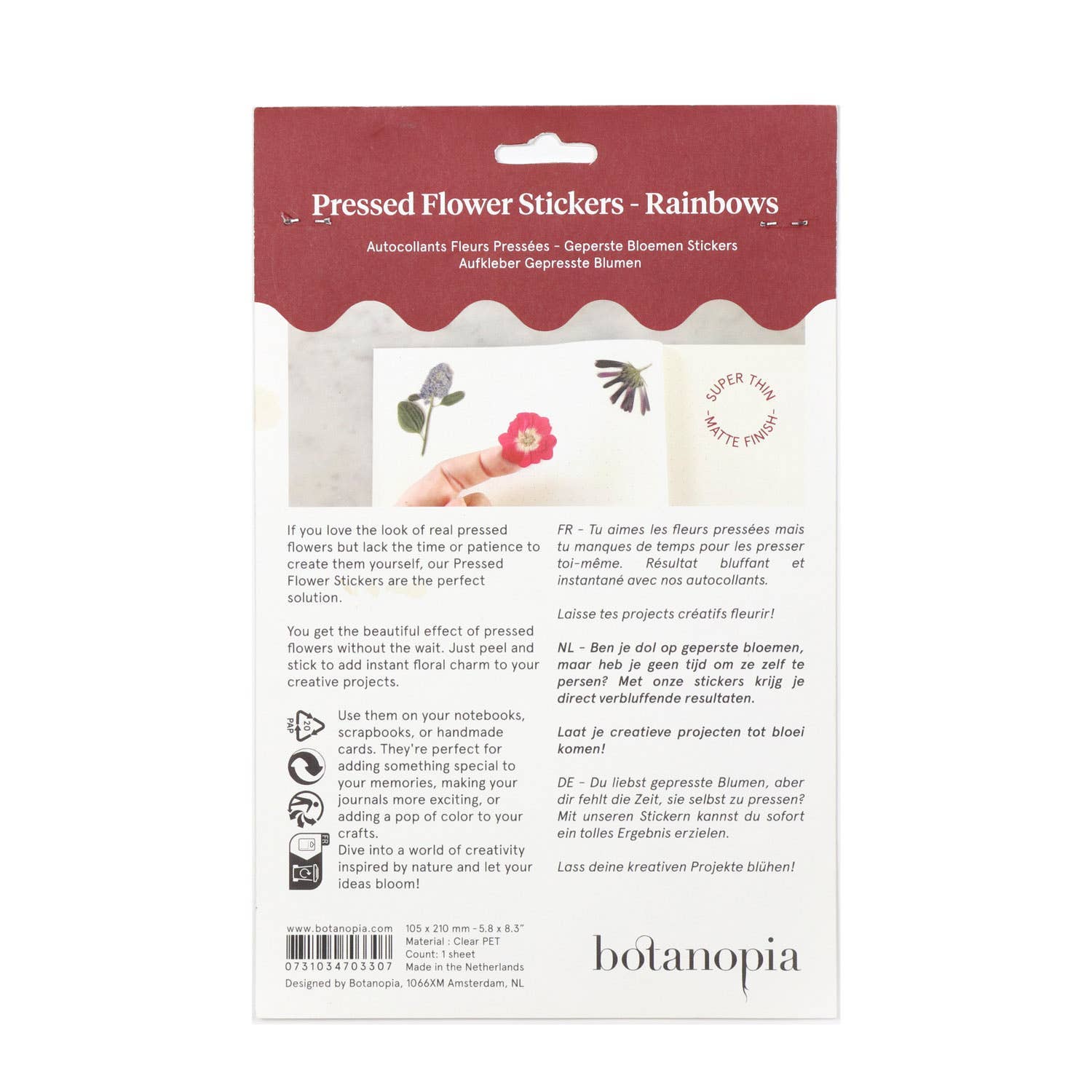 Botanopia USA - gifts , decor and cards for plant lovers - Wholesale Sticker - Pressed Flowers Sticker Sheet13