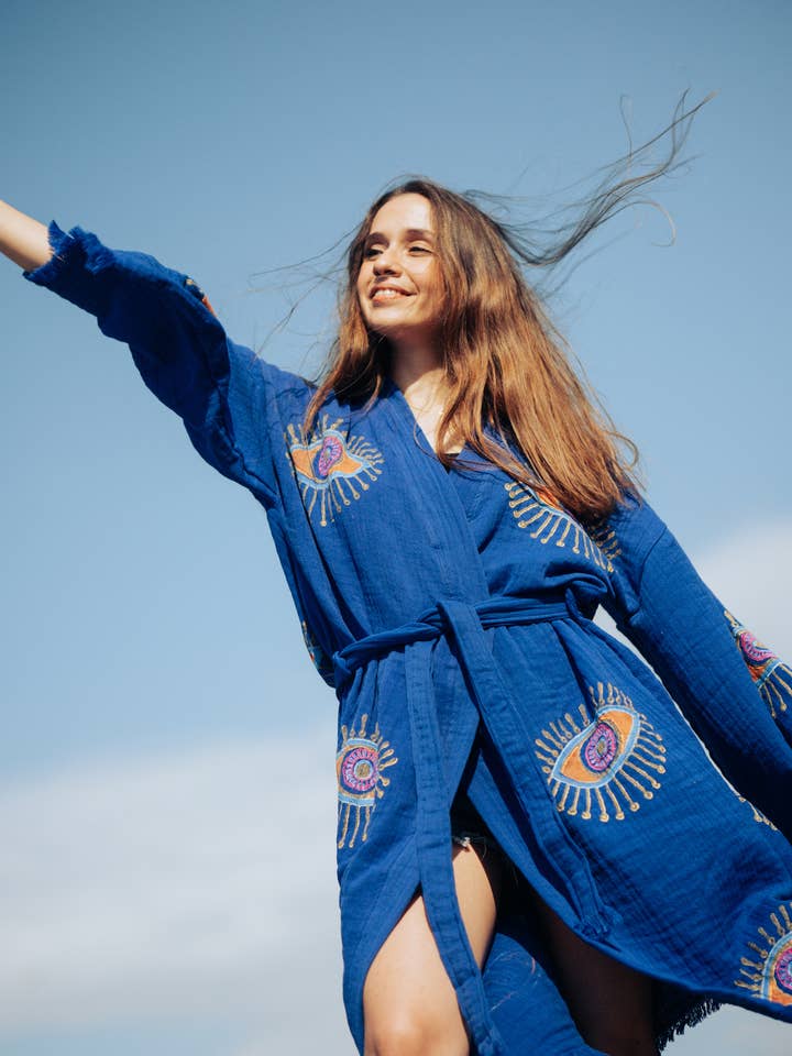 Moa - Wholesale Kaftan - Women's - Black Evil Eye Robe9