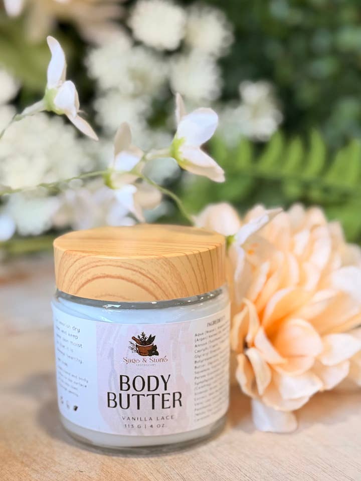 Beurre Corporel Nourrissant à l'Huile d'Argan et Vanille Lace pour la vente par Sage & Stone Apothecary