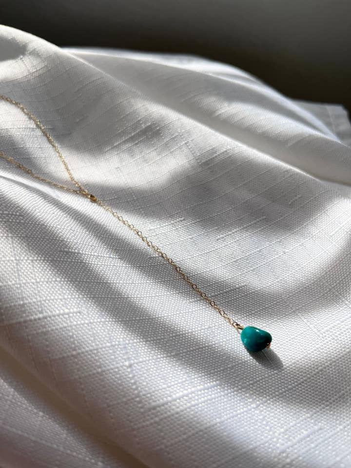 Gold filled Turquoise Lariat por atacado de Unearthed by Kathryn Peña