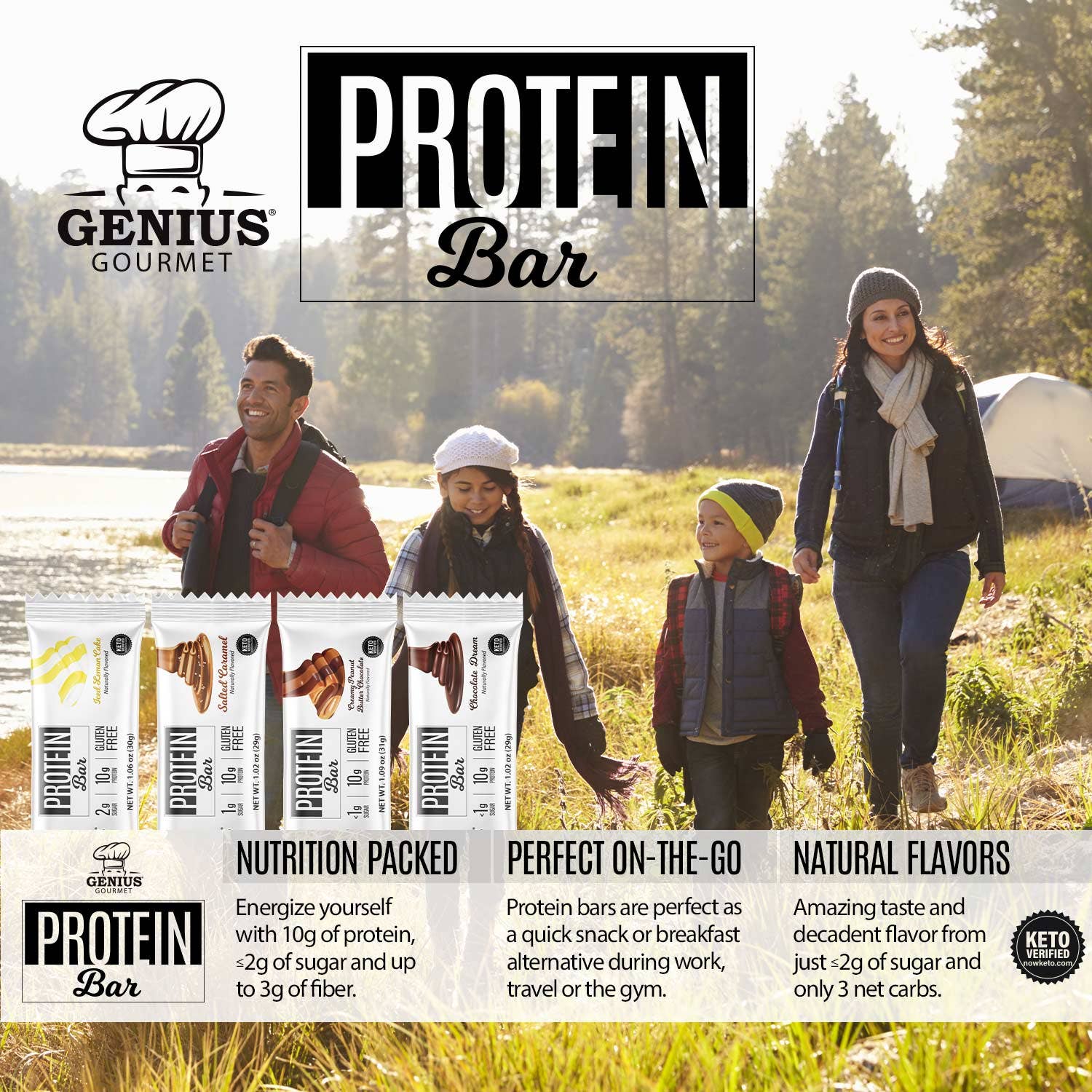Genius Gourmet - Wholesale Snack Bar - Protein Bar - Peanut Butter Chocolate - 10 count6