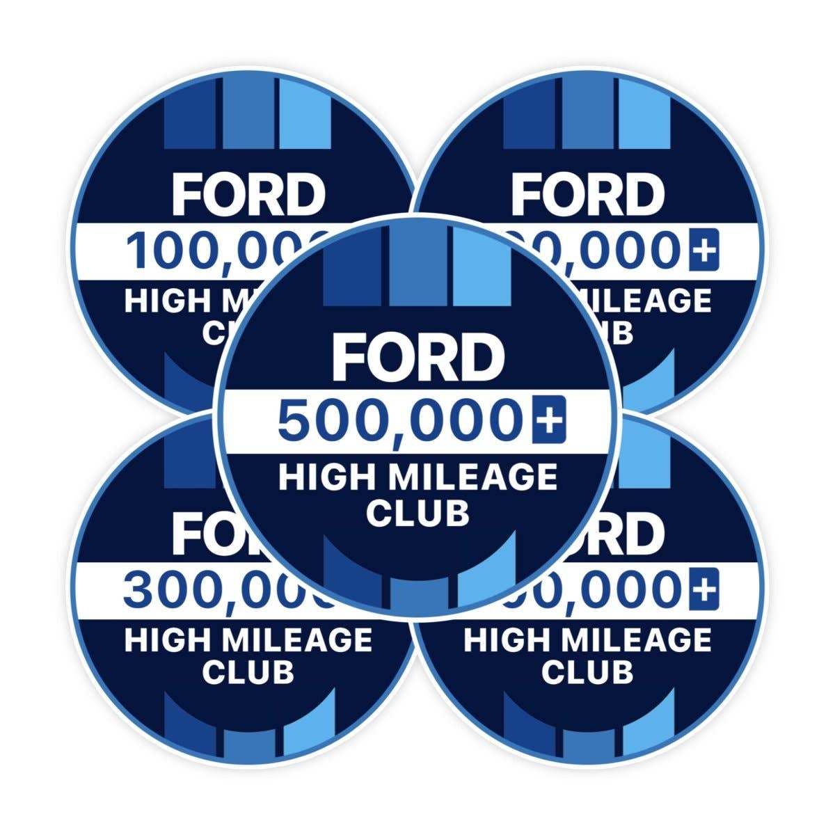 Sticker Bull - Wholesale Sticker - Ford High Mileage Club Sticker Bundle 100k-500k, Waterproof0