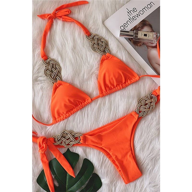 Paperdoll - Wholesale Two Piece Swimsuit - Women's - Bikini Solid Color Split Swimsuit 5