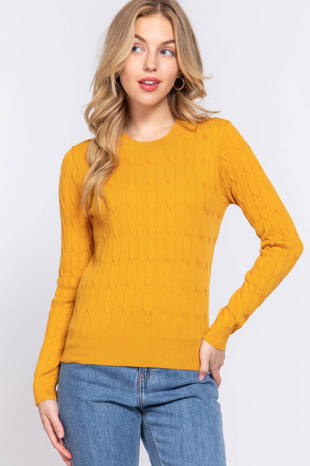 42POPS - Wholesale Pullover-trui - Dames - ... SI-24992 AANSLUITENDE LANGE KABELTRUI MET RONDE HALS6