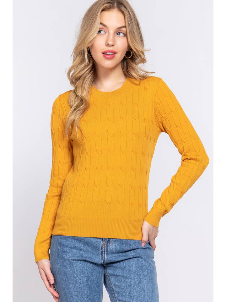 42POPS - Wholesale Pullover-trui - Dames - ... SI-24992 AANSLUITENDE LANGE KABELTRUI MET RONDE HALS6