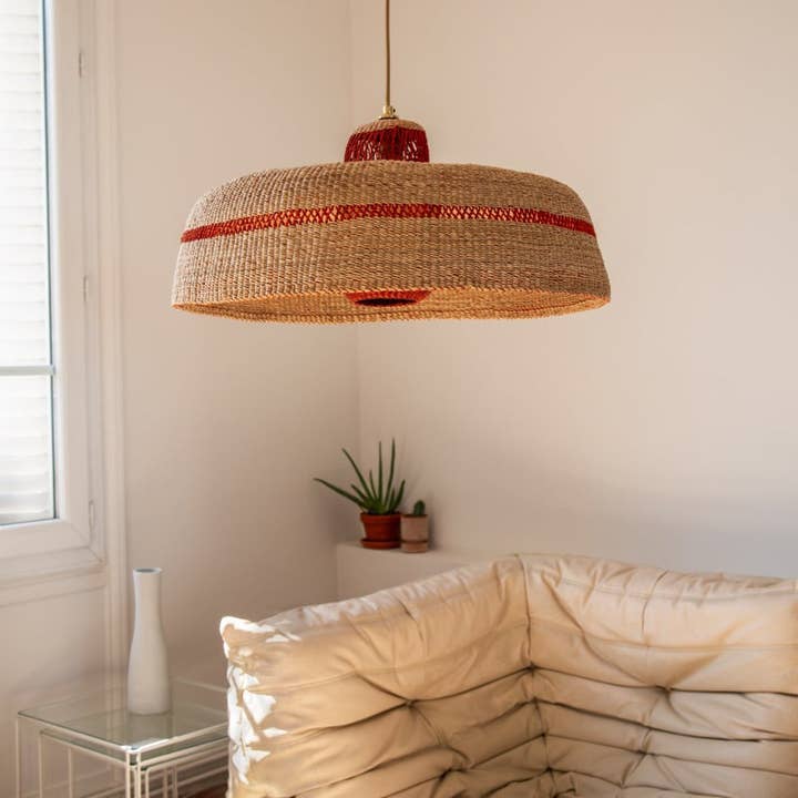 Djupt + Lantern Pendellampa | Handvävd Stråbelysning för wholesale av GOLDEN EDITIONS