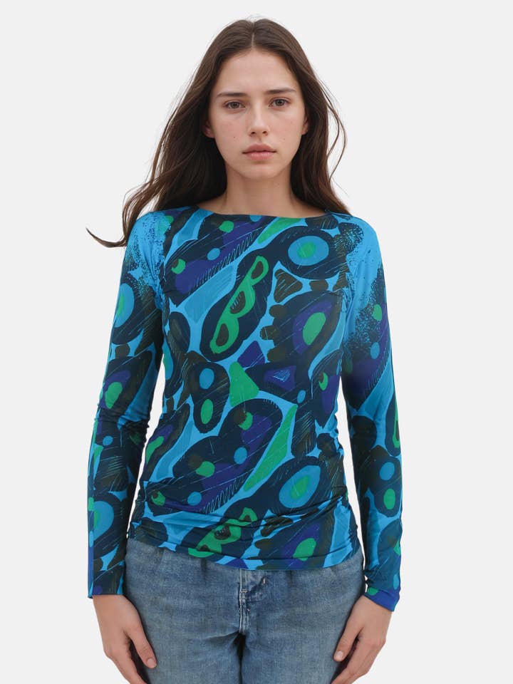 AMB Designs - Wholesale Blouse - Women's - 60's Second Skin Raw Edge Top