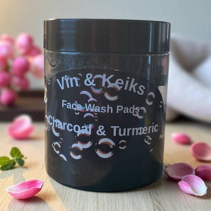 Charcoal and Turmeric Face Wash for wholesale by Vin & Keik’s Herbal Tea, LLC