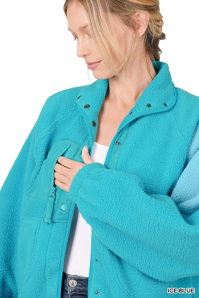 Wholesale Snap Button Fleece Jacket With Pockets for your store Faire