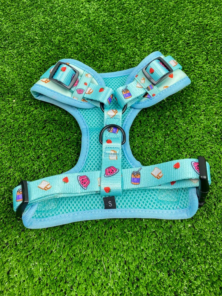 Padded Adjustable Dog Harness: Peanut Butter & Jelly for wholesale by Bosco & Co