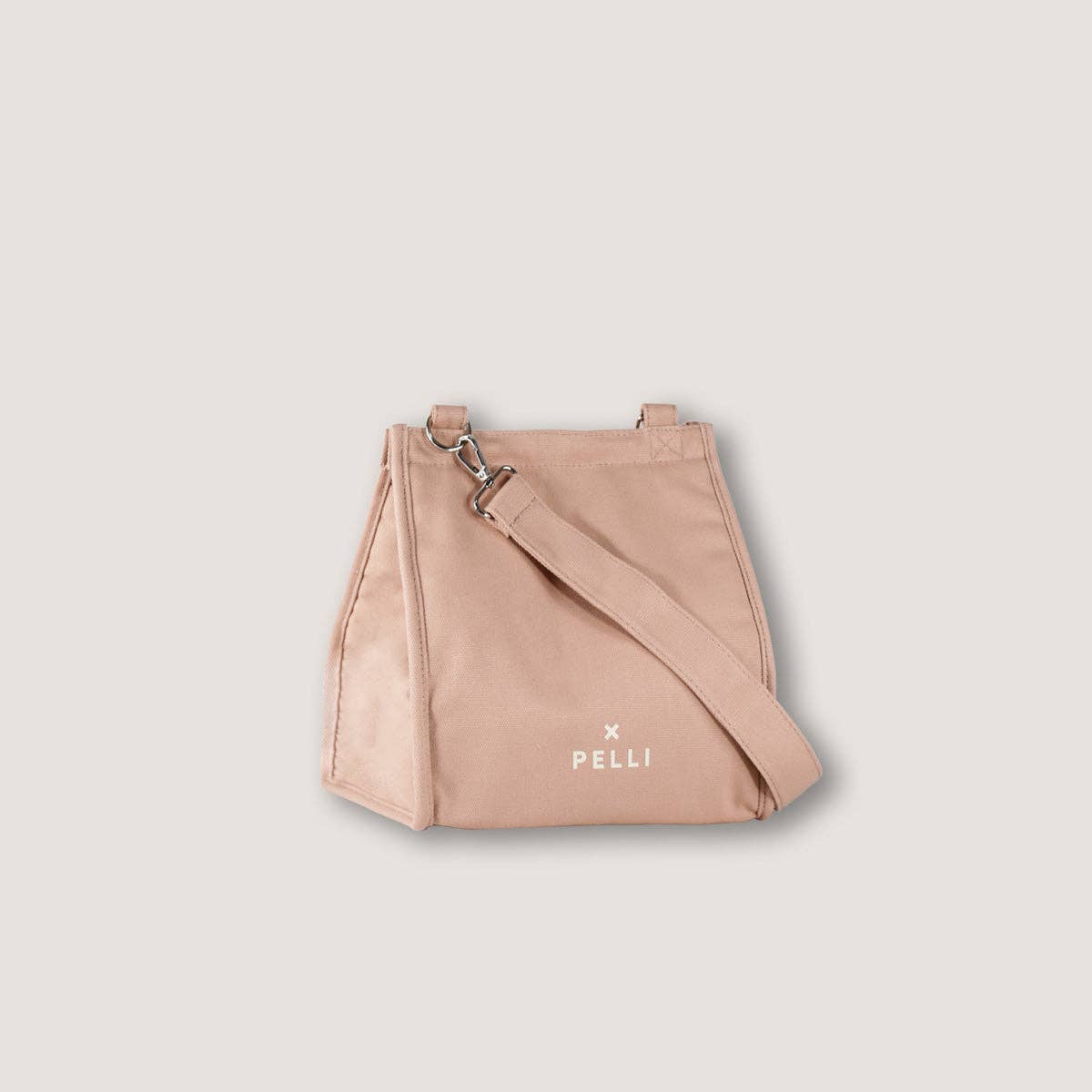 Cross the Sea Canvas Crossbody Insulated Lunch Bag - Spanish Villa Pink for wholesale on Faire0