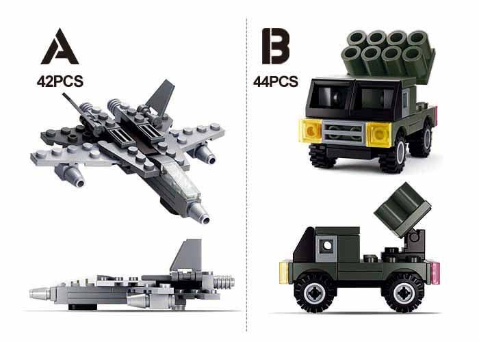 Texas Toy Distribution - Wholesale Building Set - Kids - Builder Military Building Brick Display Set, x2 of each kit1