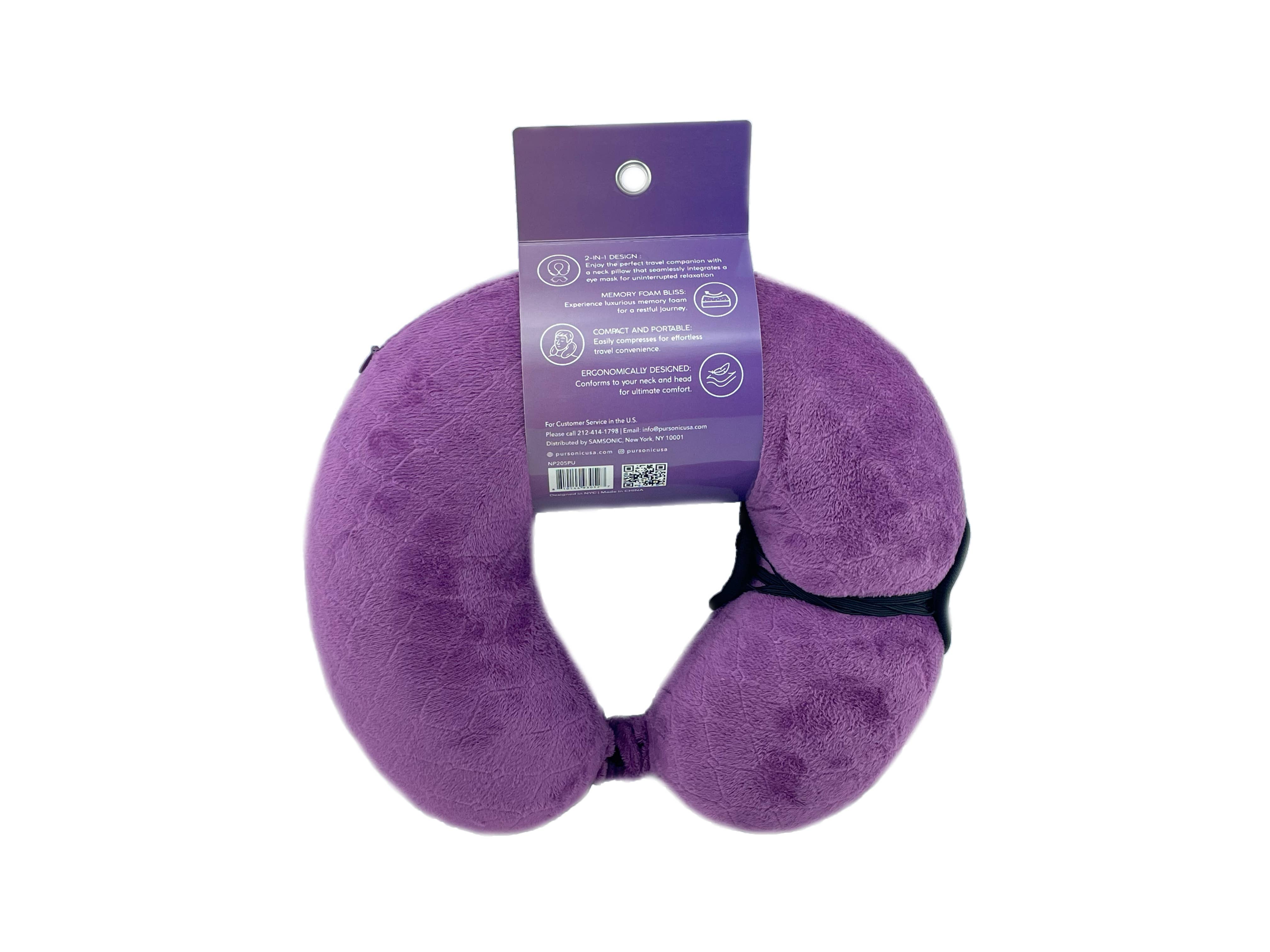 Pursonic - Wholesale Travel Pillow - Memory Foam Travel Pillow with Sleep Mask4