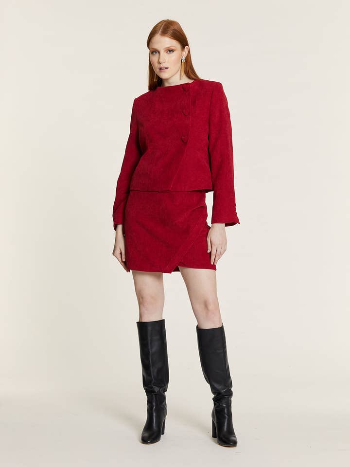 Pepaloves - Wholesale Skirt - Women's - FALDA MINI DE PANA ROJO0