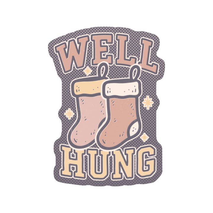 Holiday Christmas Stocking Dirty High Quality Vinyl Sticker for wholesale by Juju and Moxie