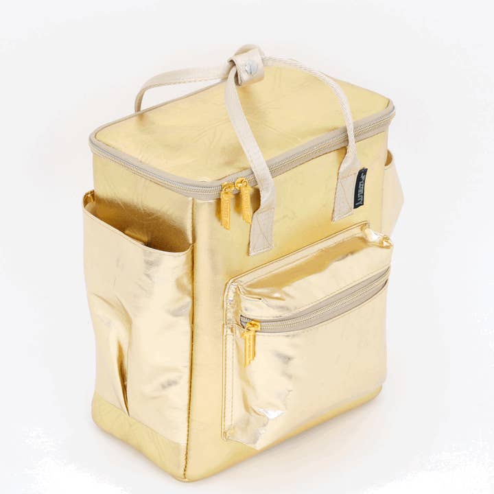 Fydelity – wholesale Cooler/cooler bag – Cute Fashion Cooler Backpack | 12 Slim Can Beach Bag | Gold0