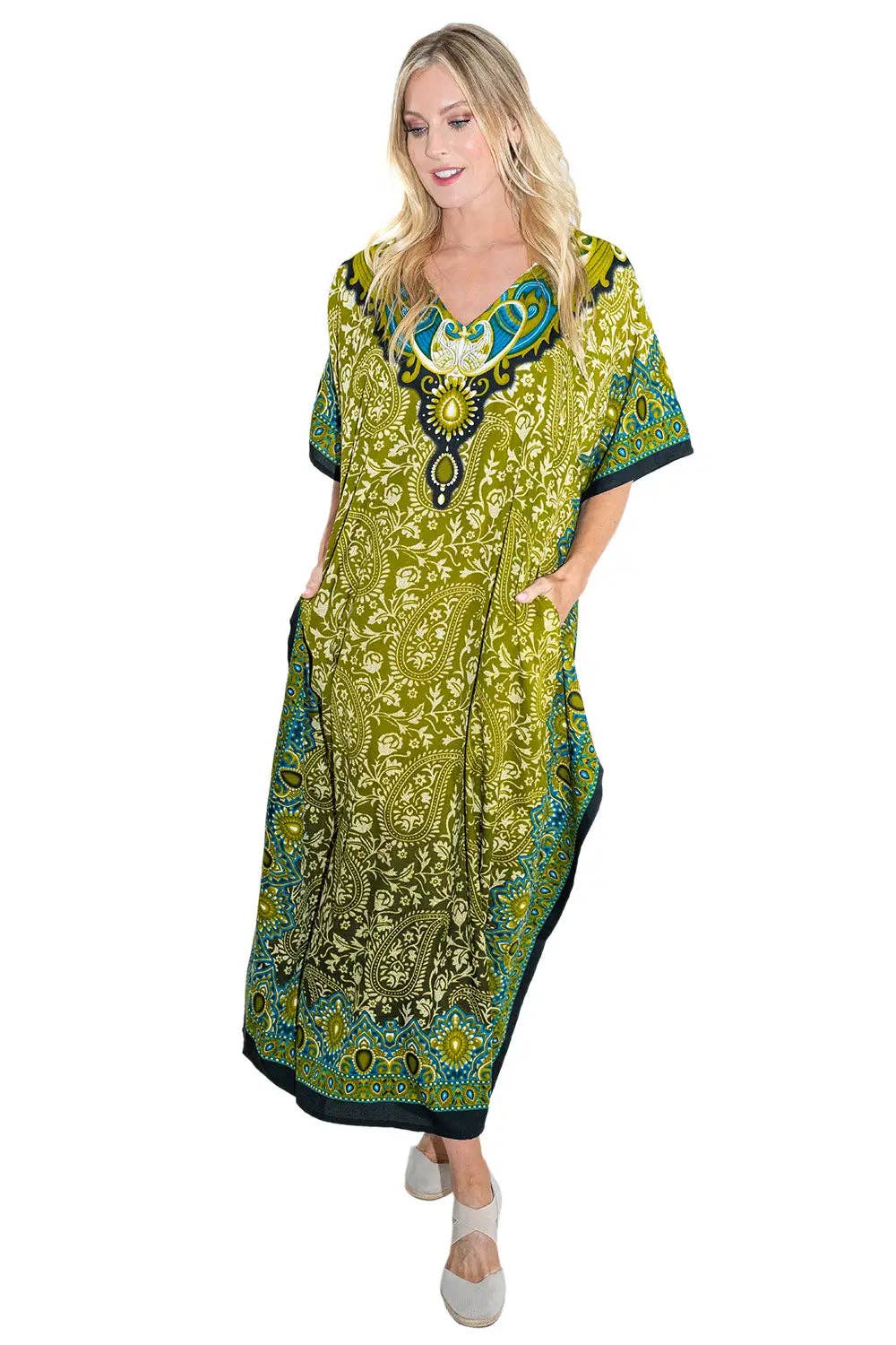 Miss Lavish London - Wholesale Kaftan - Women's - Women Long Kaftan Summer Caftan Dress, 4 Colors S-3XL, 1011