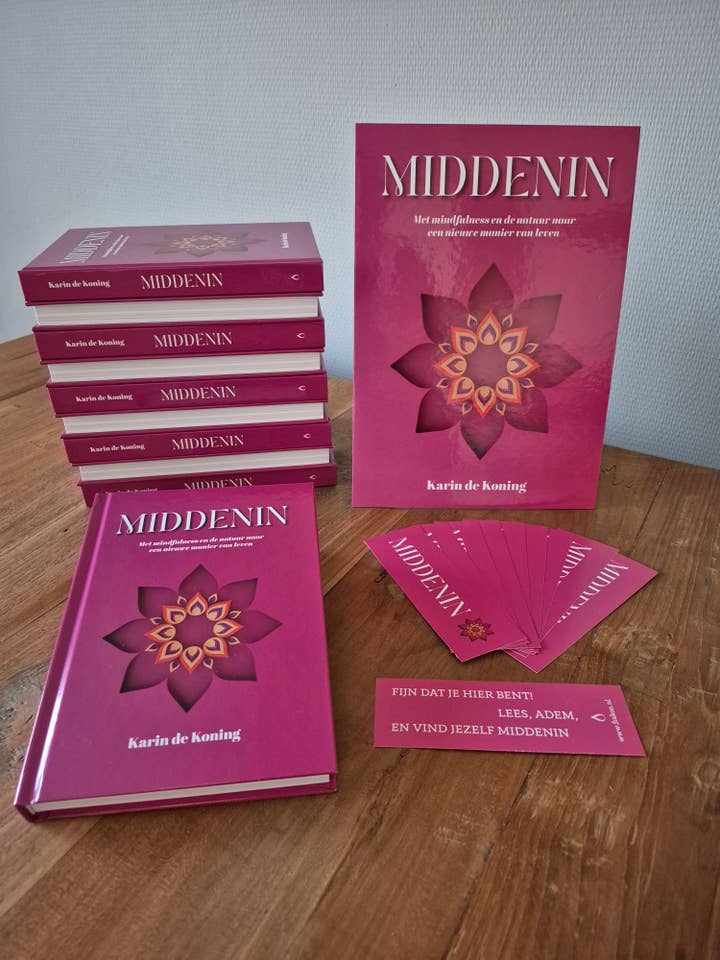 Set 10 stuks Boek Middenin met boekenlegger en 1x A4-display voor wholesale door Frakon Publishing