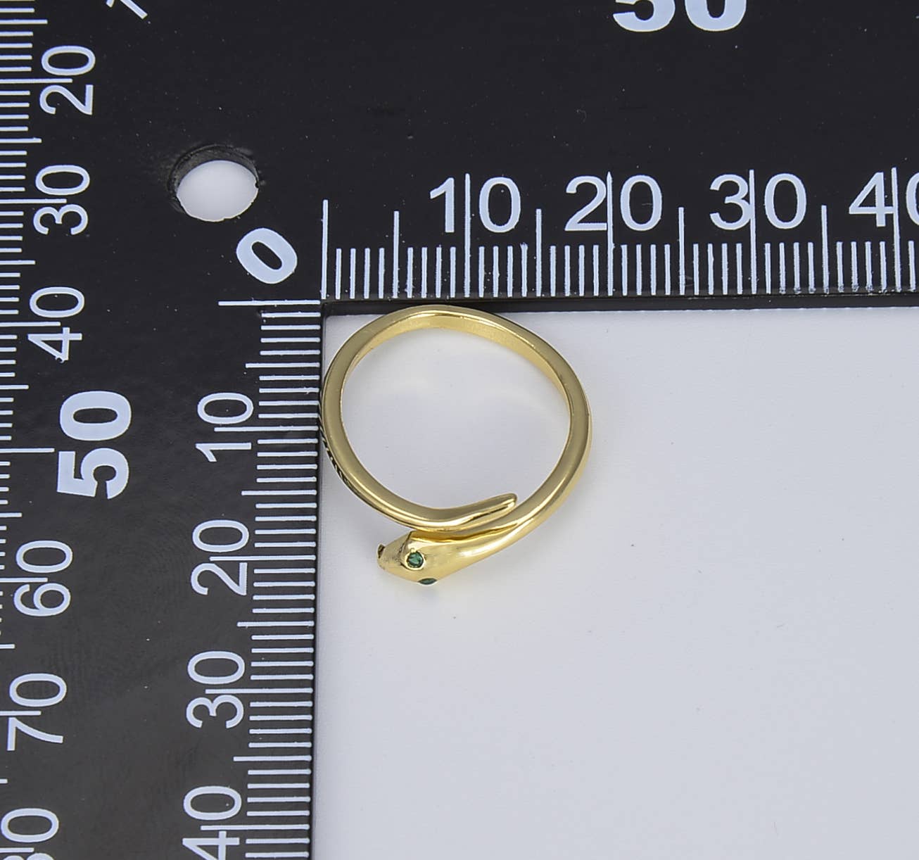 Beads Creation - Wholesale Band/Stacked Ring - 14K Gold Snake Stackable Minimalist Gold Ring, 2mm, RG0094