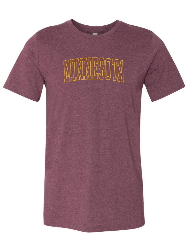 UNISEX MINNESOTA COLLEGE TSHIRT for wholesale by Neverwinter Clothing Co.