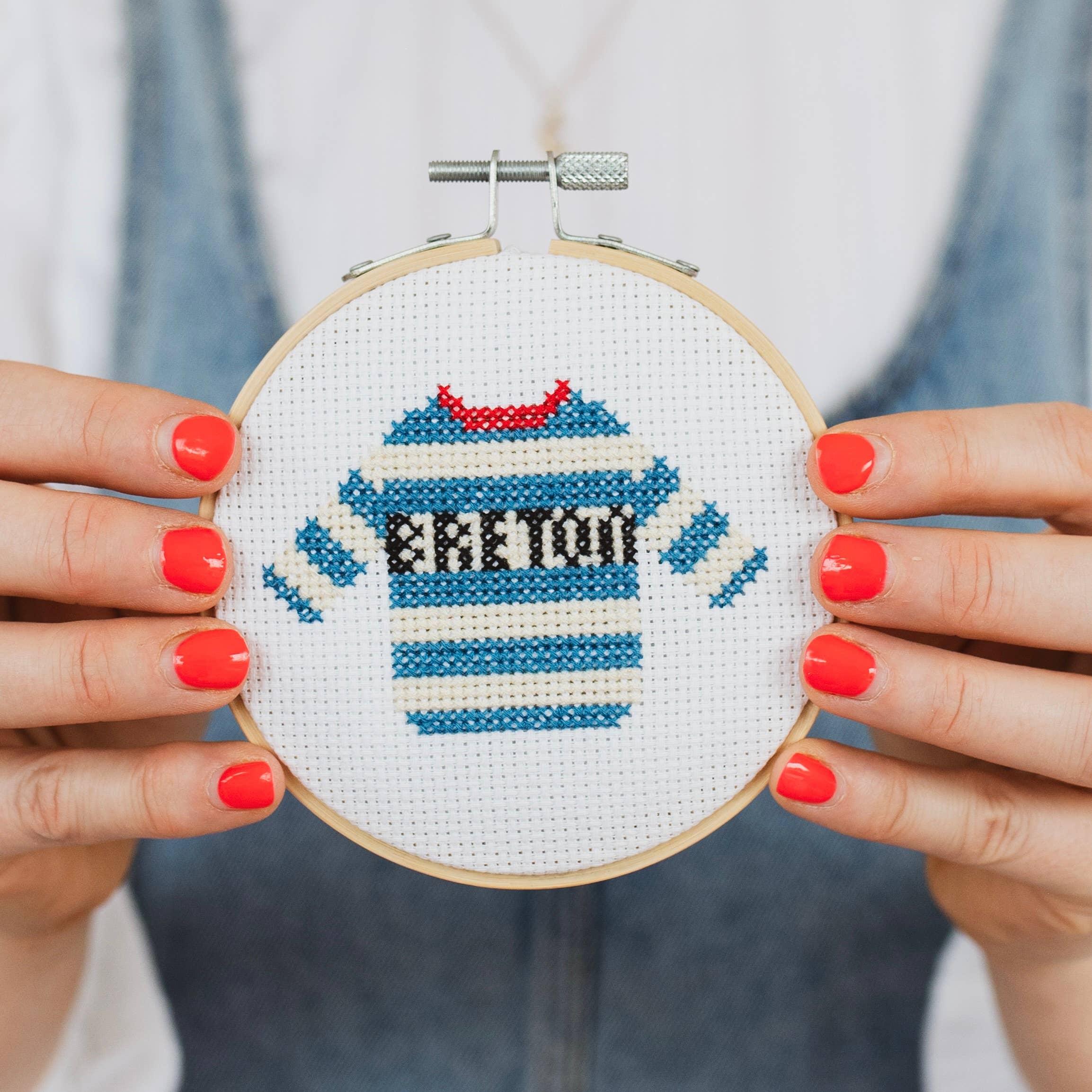 Cotton Clara Craft Kits & Supplies - Venta al por mayor Kit de manualidades - Kit de Bordado Fácil de Punto de Cruz Contado Bretón1