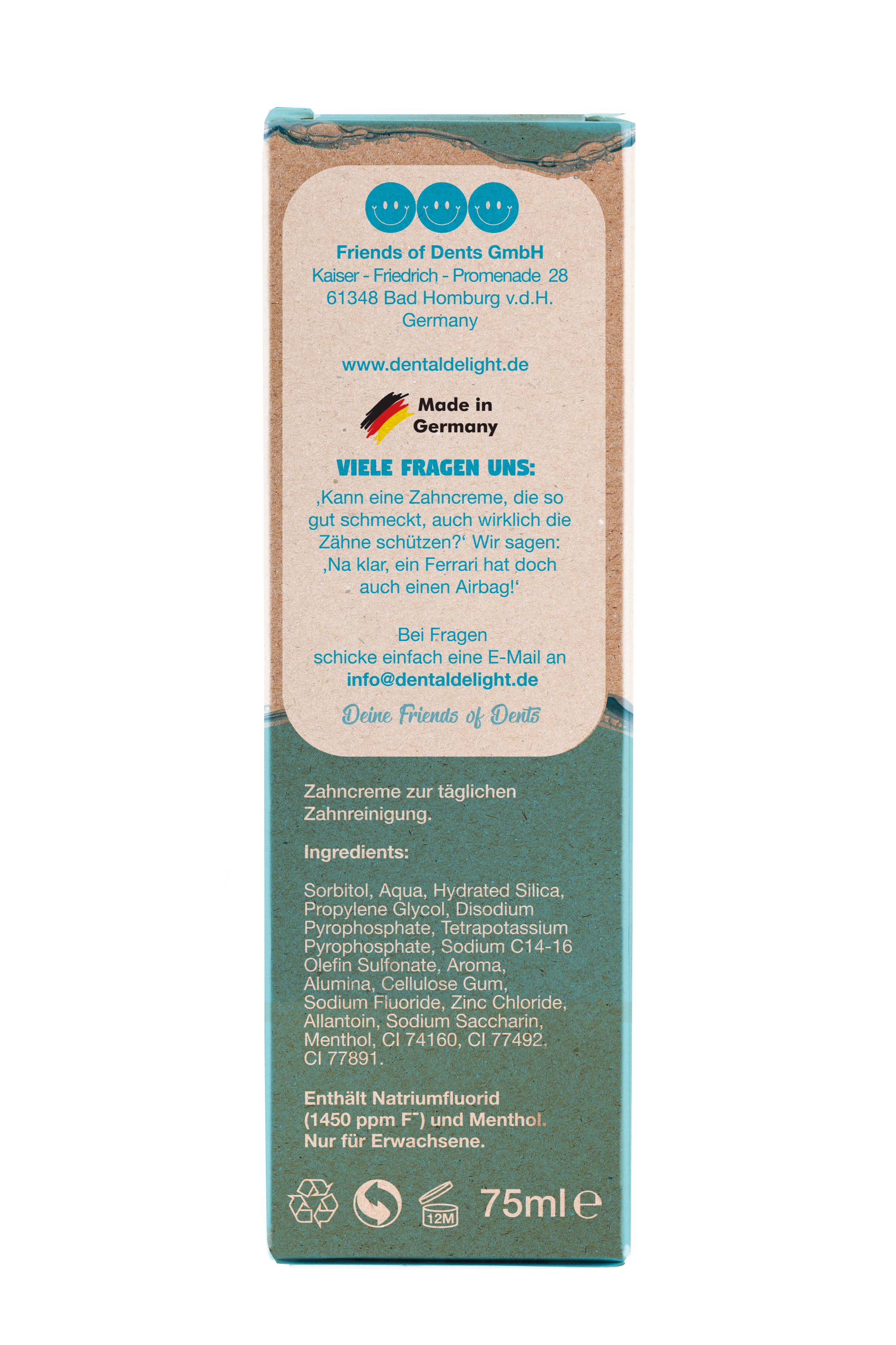 Friends of Dents GmbH - Wholesale Toothpaste - TEST WINNER Stiftung Warentest: Polar Punch vegan toothpaste4