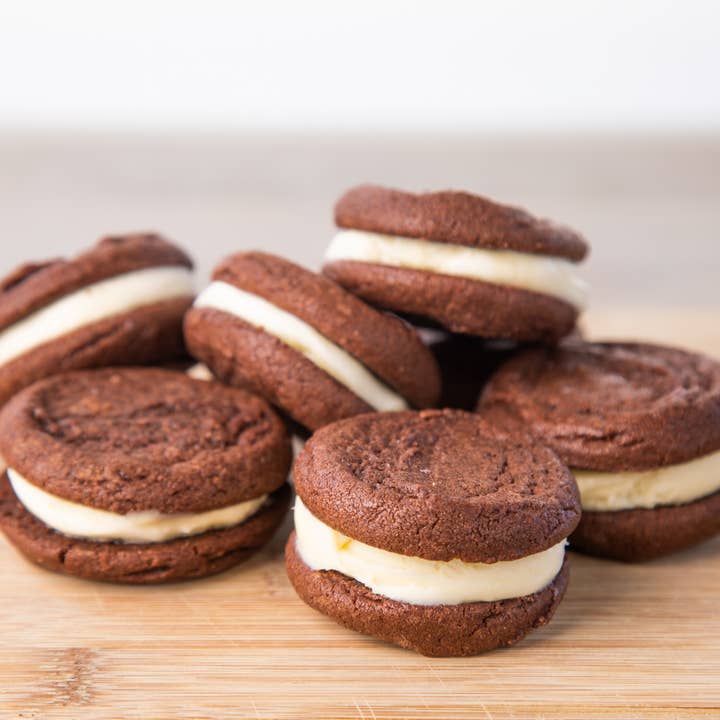 Chocolate Brownie Ice Cream Sandwiches-7 count for wholesale by Drops of Dough