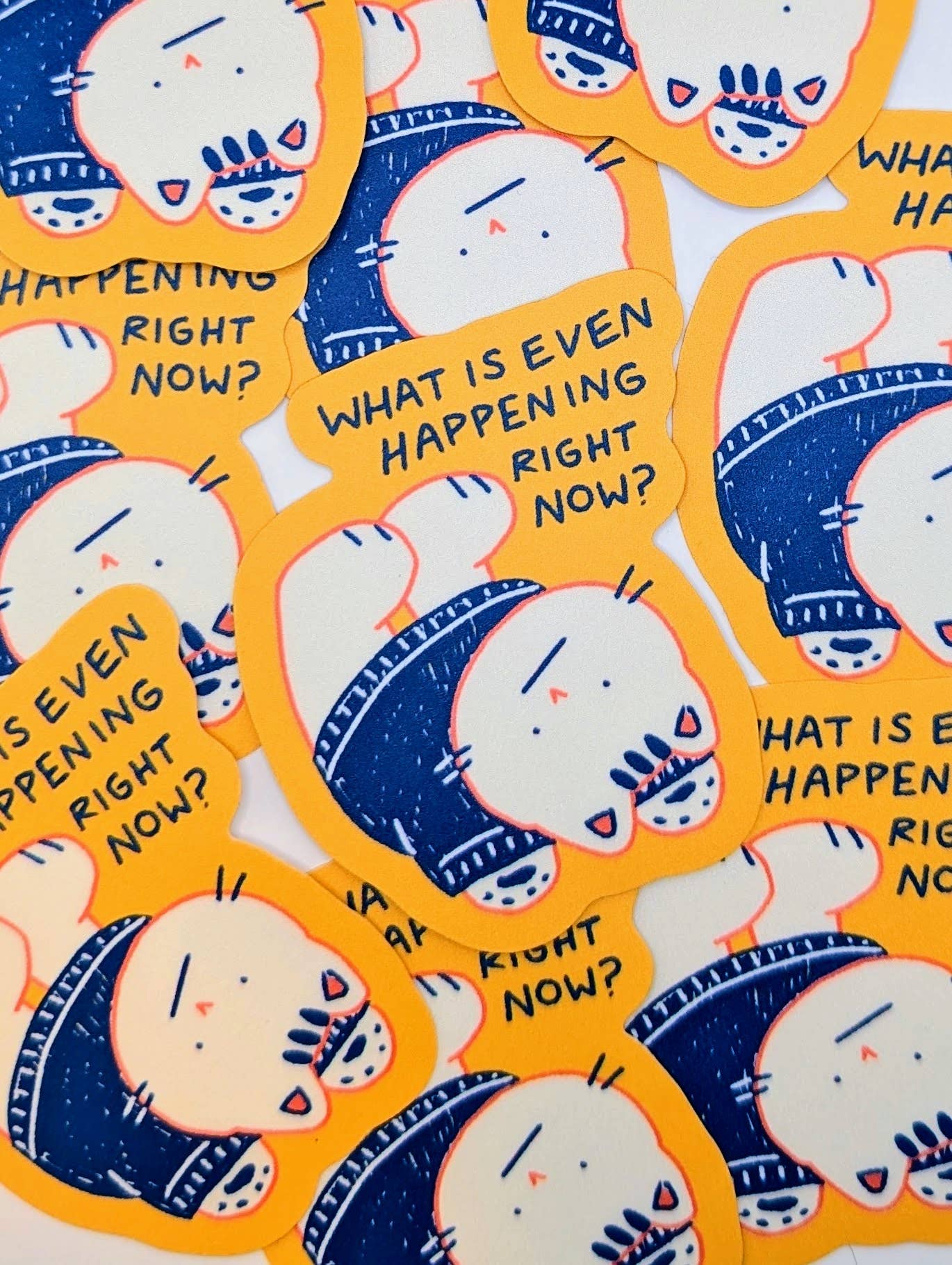 lauradzeng – wholesale Sticker –  Existential Cat Crisis – "What Is Even Happening?" Sticker2