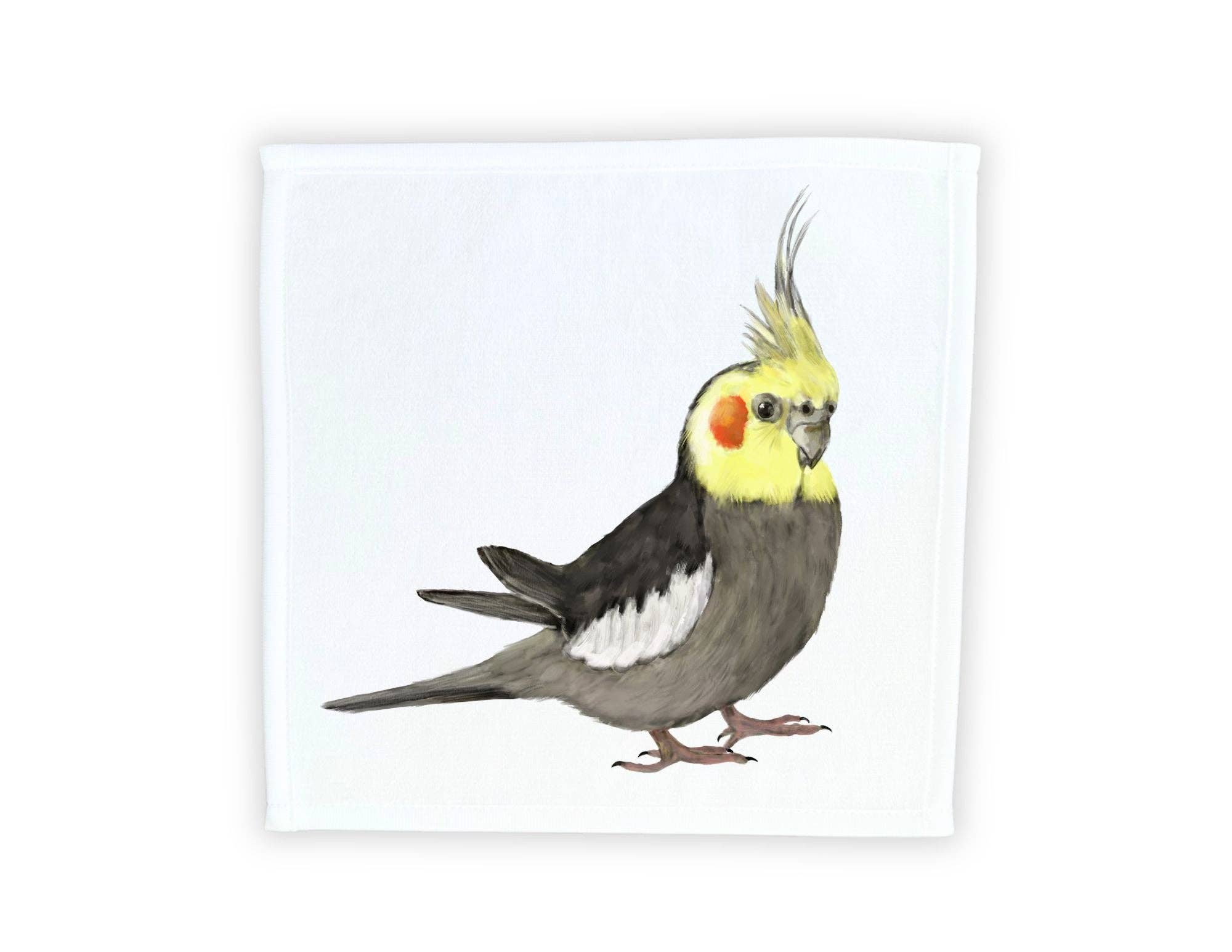 MerikaArt - Wholesale Wash Cloth - Yellow Cockatiel Washcloth1