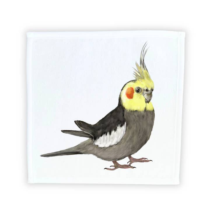 MerikaArt - Wholesale Wash Cloth - Yellow Cockatiel Washcloth1